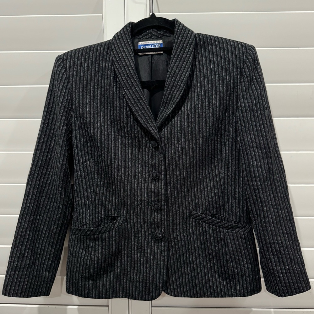 Vintage Pendleton‎ Women’s Wool Button-Up Blazer Stripes Tailored Jacket Classic - Picture 2 of 12